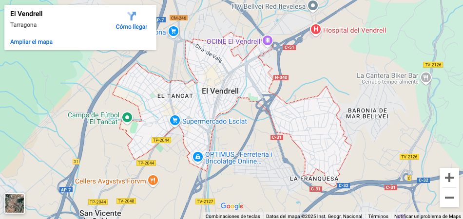 mapa el vendrell tarragona - desmárcate ¡YA!